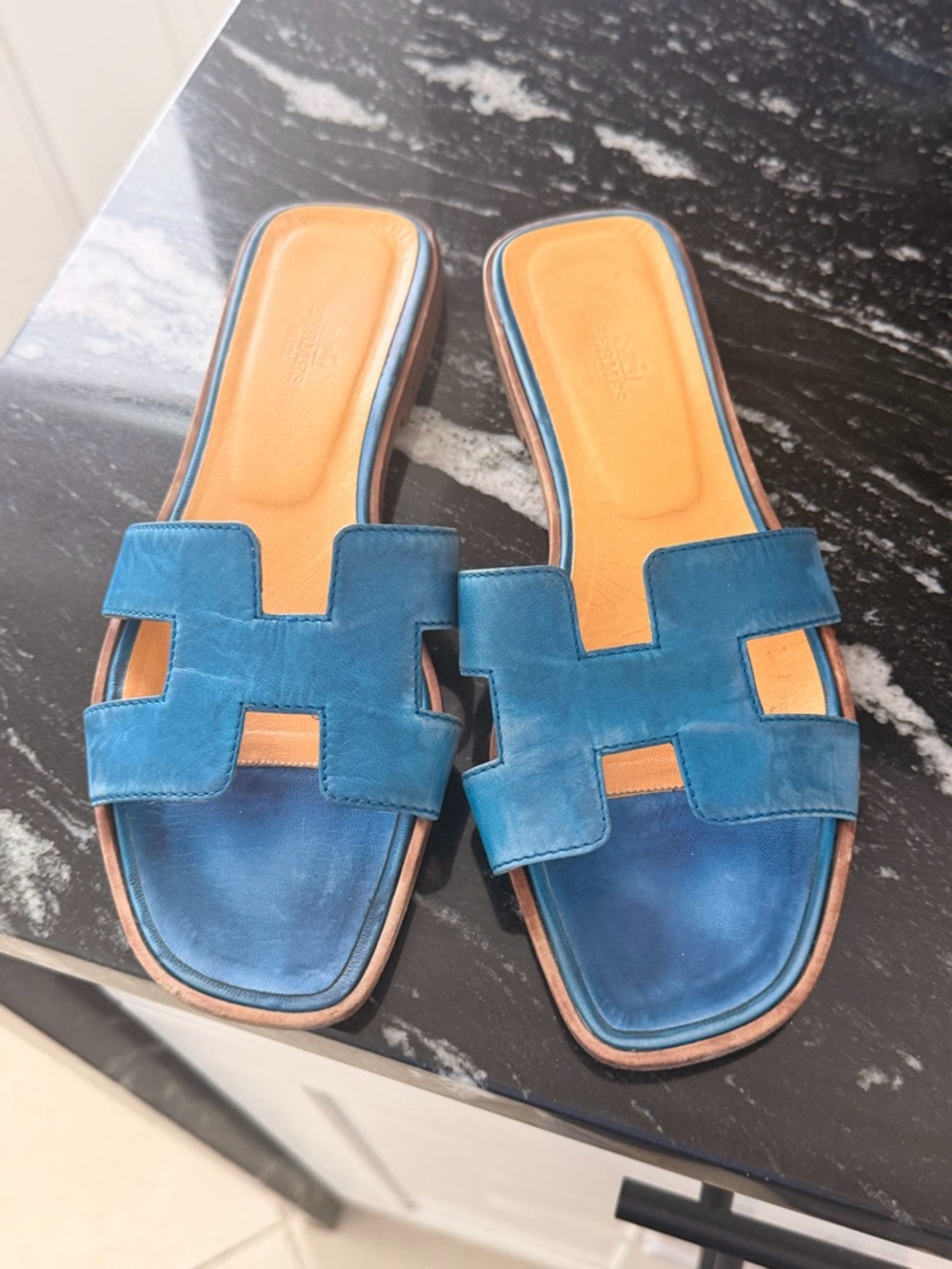 Authentic Hermes Oran sandals used condition